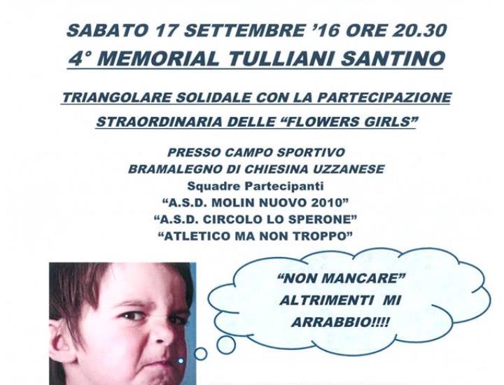 Domani al Bramalegno il quarto Memorial Santino Tulliani