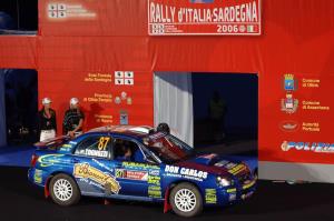 Tognozzi al rally d’Italia del 2006 con la Subaru