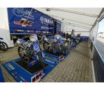 Nelle foto (free): Panoramica dell'area paddock del team I-FLY JK Yamaha Racing