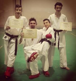 Ismail, Rey, Giacomo e Benito del Karate Kwai Pescia agli esami di cintura nera 