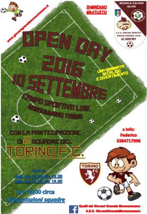 Sabato 10 settembre Open Day 