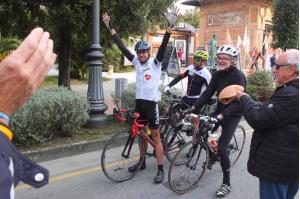 Francesco Magrini all'arrivo con il Sindaco Giuseppe Bellandi 