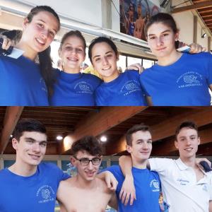 le staffette 4x25 trasporto manichino cadetti femmine e junior maschi