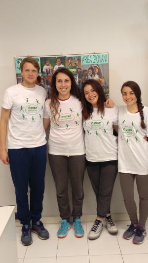 Nella foto Tommaso, Ilaria, Martina e Gilda i ragazzi del servizio civile UISP