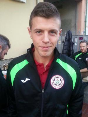 Mirko Burchietti, autore del 3 a 3 su rigore e primo gol al debutto in campionato