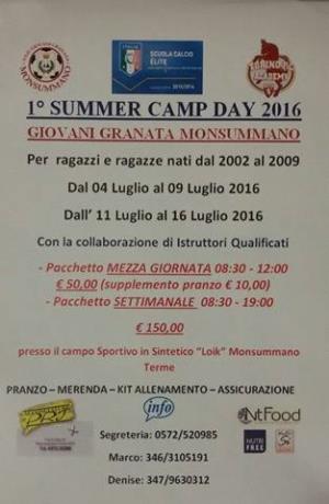 La locandina del Primo Summer Camp Day 2016