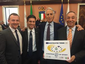 Gigli, Rastelli e Dal Porto con il Presidente del Coni Gianni Malagò