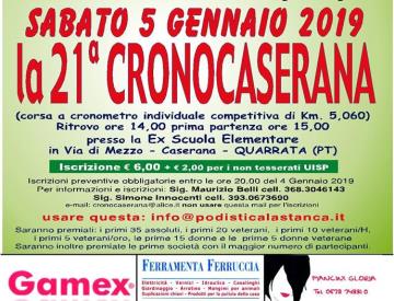 Sabato 5 gennaio in programma la Cronocaserana