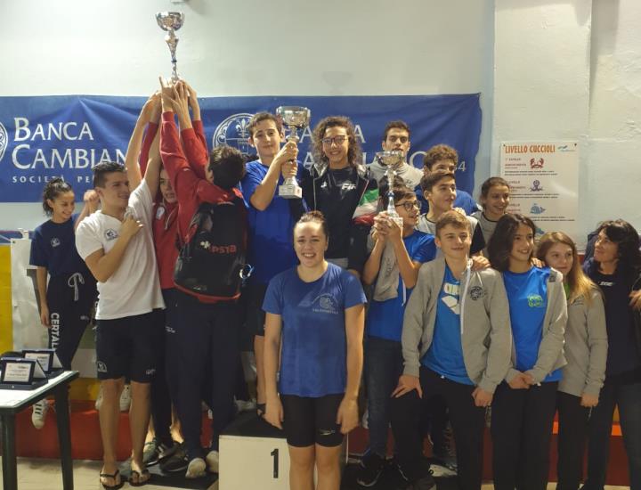 Nuoto Valdinievole, la squadra Categoria vince il 35° trofeo Fiammetta a Certaldo.